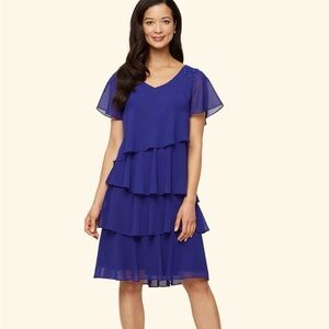 Elegant Blue Layered Dress